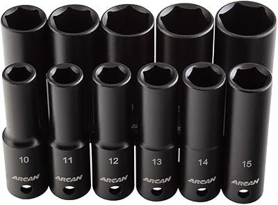 Jeu de douilles dynamométriques profondes 1/2" pour outils professionnels - métriques, 10 mm