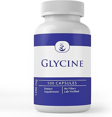 Ingrédients de glycine originaux purs (100 gélules) purs, sans additifs ni agents