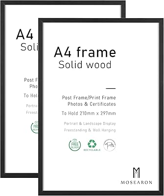 Cadre photo en bois a4 atobart, paquet de 2 - cadre photo