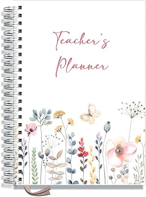 Cahier de planification pour enseignants birungs 2023-2024 a4 6 leçons - fleurs aquarelles