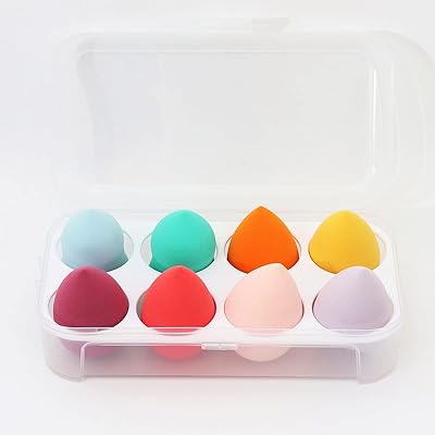 Ensemble d'éponges de maquillage 8 pièces éponge de mélange sans latex végétalienne