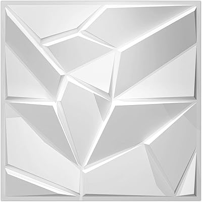 Panneaux muraux 3d en pvc art3d, carreaux muraux décoratifs en plastique blanc, paquet