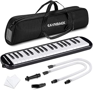 Evenpike melodica, instrument de musique professionnel avec clavier pneumatique avec embout court, sac