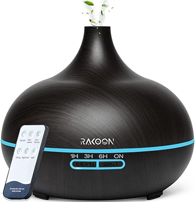 Diffuseur d'huiles essentielles de raton laveur 550 ml avec 4 minuteries et mini