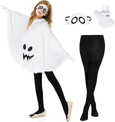 4 pièces ensemble de costumes fantôme d'halloween pour enfants manteau à capuche fantôme