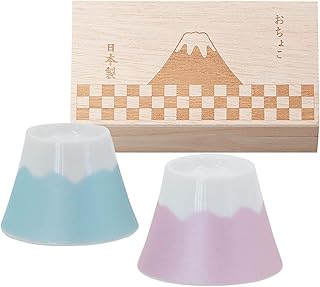 Ensemble de tasses à saké japonaises en céramique mount fuji design avec coffret