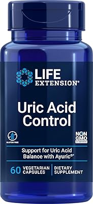 Capsules végétariennes de contrôle de l'acide urique life extension 60 capsules