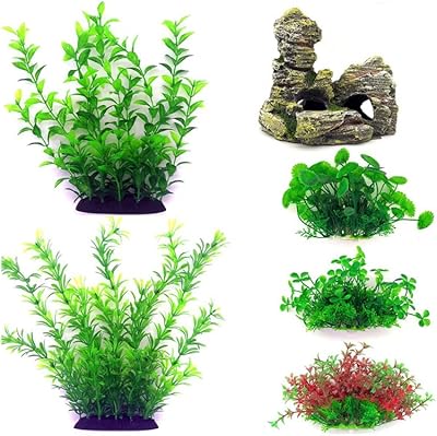 Plantes artificielles arabes en plastique pour aquarium, 6 plantes d'aquarium en plastique, plantes