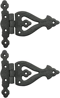Charnière de porte en fer forgé noir de 5 pouces, charnières de porte