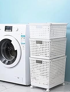 Panier à linge 3 pièces avec roulettes pivotantes, ensemble de paniers pour contenir