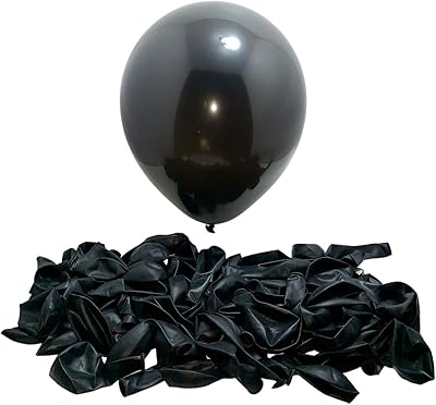 Ballons en latex à l'hélium pour les fêtes (noir standard, 80 pièces)