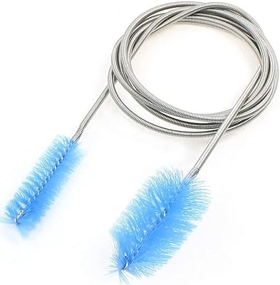 Brosse de nettoyage d'aquarium, brosse de nettoyage flexible en acier inoxydable, brosse