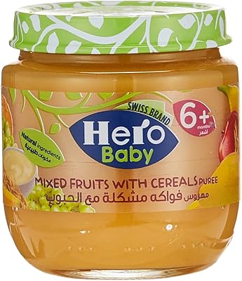 Pot hero baby de fruits mélangés avec céréales pour petit-déjeuner, 125 grammes