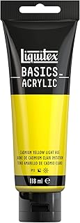 Peinture acrylique liquitex basics, jaune de cadmium clair, tube de 118 ml