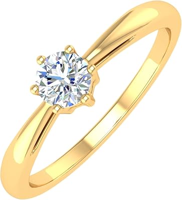 Bague de fiançailles solitaire diamant serti 6 griffes 1/4 carat en or 10