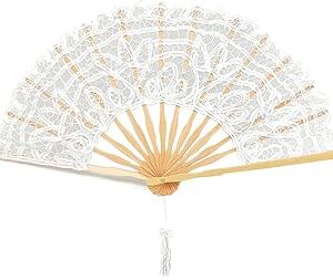 Éventail de mariée ulile en dentelle soie et bois parfait pour le jour. Diaytar : Parce que bien acheter, c'est économiser