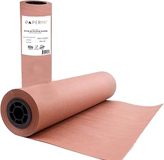Rouleau de papier de boucherie rose kraft - 18