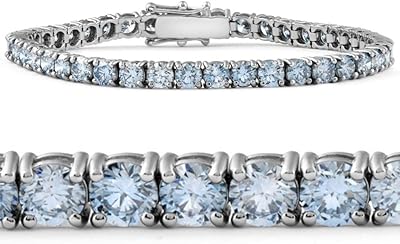 Bracelet tennis certifié en diamant bleu clair fantaisie cultivé en laboratoire de 10