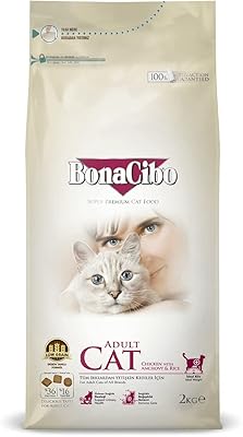 Poulet bonasebo aux anchois et riz pour chat adulte, 2 kg