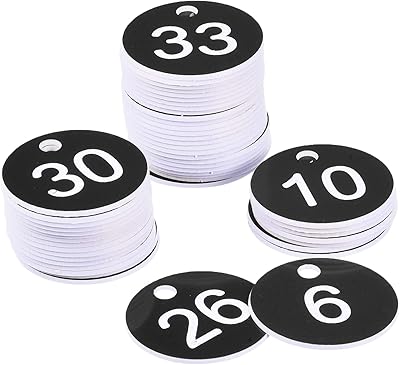 Étiquette de clé ronde mechanixity 1-50, carte d'identité en acrylique gaufré noir