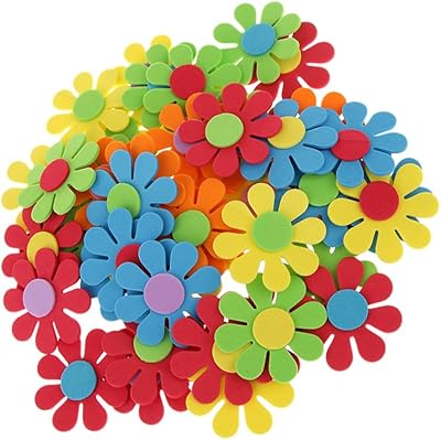 50 pièces d'ornements en mousse de fleurs de formes mixtes pour bricolage, artisanat