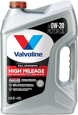 Huile moteur entièrement synthétique valvolinetm avec maxlifetm sae 0w-20 5 pintes