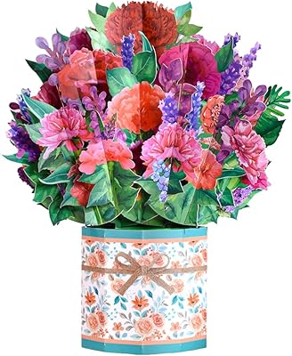 Carte de vœux pop-up 3d faite à la main avec bouquet de fleurs