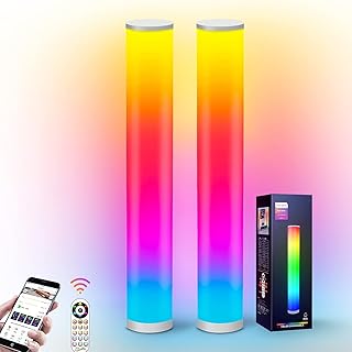 Lampadaire rvb moderne à couleur changeante synchronisation de musique lumière led d'angle intelligente