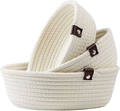 Paniers de rangement en corde tissée pour organisateur de corde, ensemble de 3