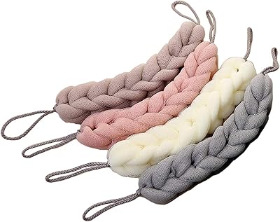 Alykdon longue éponge extensible pour le dos avec poignées en corde maille bain