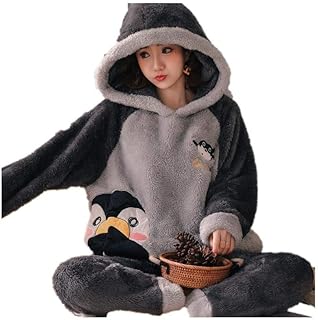 Ensemble de pyjama en flanelle d'hiver pour femmes, pyjama en polaire épais