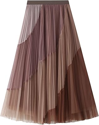 Jupe mi-longue trapèze en tulle à taille élastique pour femme, taille unique