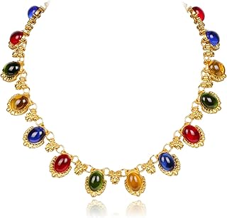 Collier tomophile pour femme, collier de pierres précieuses colorées faites à la main