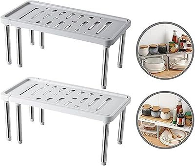 Mohadjia 2 pièces supports d'armoire extensibles organisateur de comptoir support de rangement d'épices