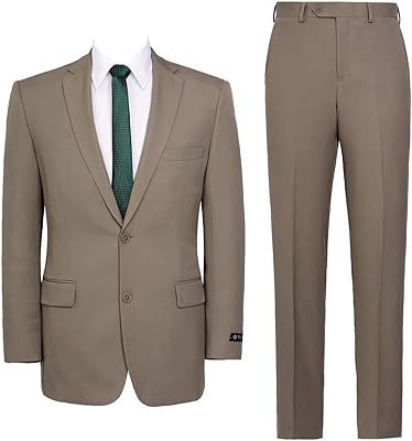 Ensemble de costume classique deux pièces pour homme, veste blazer et pantalon uni