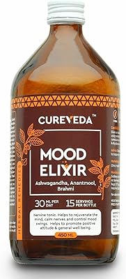 Boisson élixir d'humeur aux herbes keveda (ashwagandha, anantmol, brahmi) pour la santé cérébrale