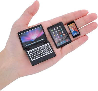 1:12 mini tablette portable pour maison de poupée, smartphone, accessoires d'ordinateur de simulation