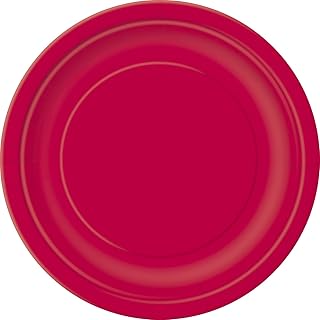 Assiette ronde unique 20 pièces taille 7 pouces rouge rubis