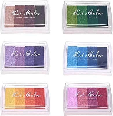 Tampons encreurs de beauté pour travaux manuels - lot de 6 (multicolores)