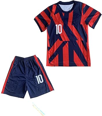 Uniforme de football pour garçons 2021/22 jeunesse n° 10 avec accessoires de football