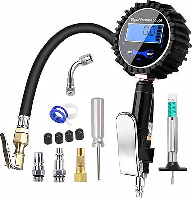 Moonmen manomètre numérique pour pneus avec gonfleur et dégonfleur 200 psi accessoires