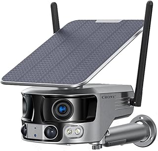 Caméra à énergie solaire grand angle crony y6 wi-fi 4k-8mp-180 degrés avec panneau