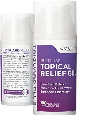 Gel de récupération topique à l'argent colloïdal triguard plus d'oxygen nutrition | eau