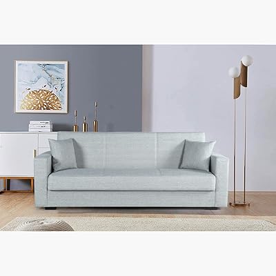 Home box minsk grand canapé lit avec espace de rangement et 2 coussins