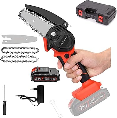 Mini tronçonneuse électrique sans fil 4" avec batterie rechargeable 21 v, outil