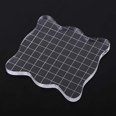 Plaque de bloc en acrylique outils d'estampage transparents avec lignes de grille