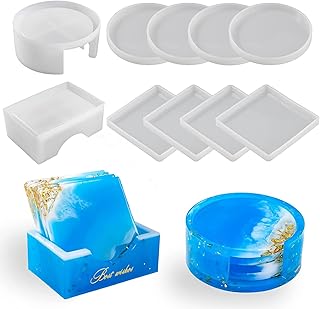 Ensemble de 10 moules en résine dessous de verre en silicone pour le moulage