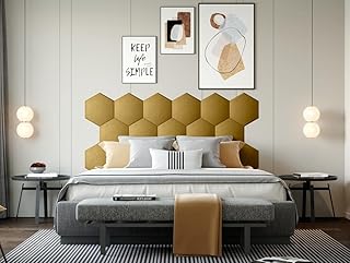 Tête de lit am decor panneaux rembourrés hexagonaux élégants et modernes