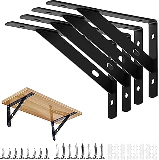 Supports d'étagère triangulaires thmins de 16 pouces, 4 supports d'étagère robustes en métal