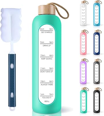 Bouteille d'eau en verre borosilicaté propetal de 32 oz avec citations